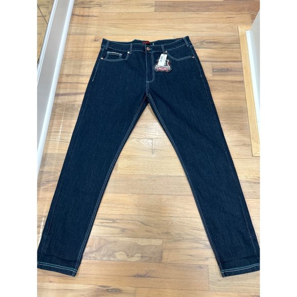 NWT Men’s FUBU 30th Anniversary Collector’s Edition Dark Blue Straight Leg Jeans - Picture 1 of 4